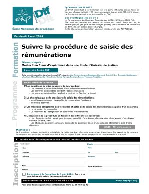 Fillable Online Enpepp Suivre La Procdure De Saisie Des Rmunrations Fax