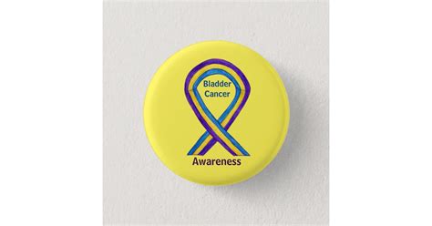 Bladder Cancer Stripes Awareness Ribbon Pin Button | Zazzle