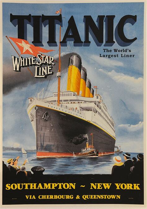 Titanic Vintage Boat Travel Poster Wall Art Museum Outlets Travel