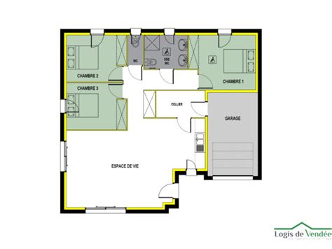 Plan Maison M Plain Pied Sans Garage Ventana Blog