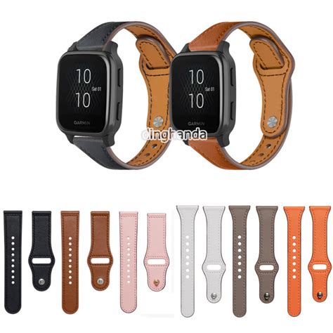 20 MM Genuine Leather Watch Band Strap For Garmin Venu Sq For