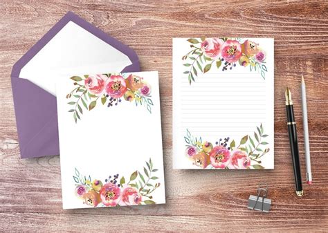 Stationary Set Writing Paper Letter Writing Set Floral Etsy