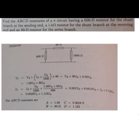 Solved Find The Abcd Constants Of A Circuit Having A Chegg