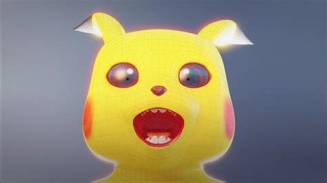 3D Model Pikachu Pokemon Rigged 3d Model For Blender VR AR Low