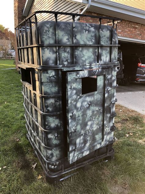 Ibc Tote Build Deer Blind 3’x4’ 1 Man Blind Homemade Deer Blinds Deer Hunting Deer Blind