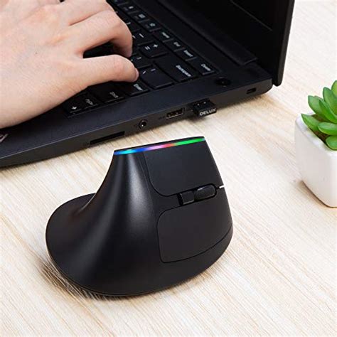 DELUX Ergonomic Mouse, Wireless Vertical Silent Mouse with USB Receiver ...