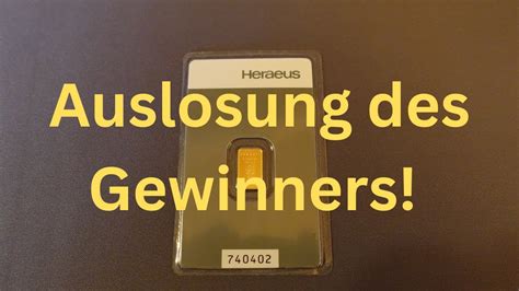 Auslosung Gewinner Goldbarren Weihnachten 2023 YouTube