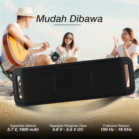 Yinew Speaker Bluetooth Portable Megabass Stereo A Dp Sc Black