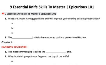 Knife Skills Video Guide by Lori - Family and Consumer Science Resources