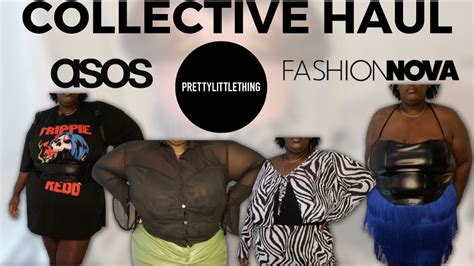 Fashion Nova Asos Prettylittlething Plus Size Collective Try On Haul Youtube