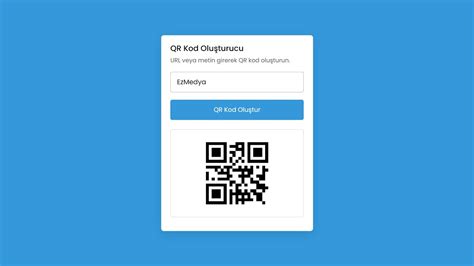 HTML CSS ve JavaScript te QR Kod Oluşturucu JavaScript te QR Kod