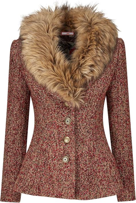 Joe Browns Womens Fabulously Fur Collar Coat Jacket Multicoloured A