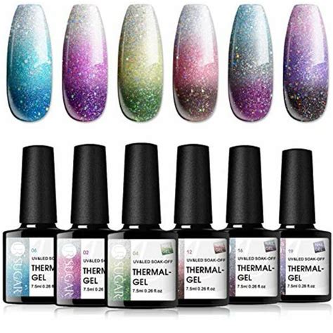 Ur Sugar Uv Nagellack Thermo 6 Farben Glitzer Gel Nagellack