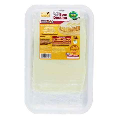 Queijo Mussarela de Búfala Fatiado Zero Lactose Bom Destino 150g BIG