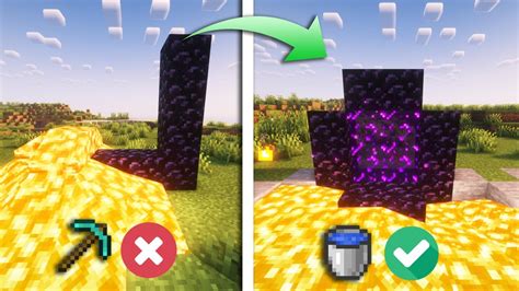 Cómo Hacer Un Portal Al Nether Con Lava Y Agua En Minecraft Youtube