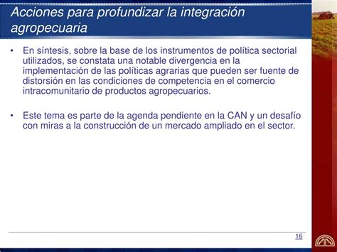 PPT INTEGRACIÓN AGROPECUARIA EN LA COMUNIDAD ANDINA EXPERIENCIAS Y