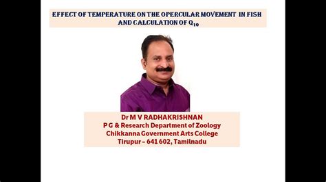 EFFECT OF TEMPERATURE ON THE OPERCULAR MOVEMENTS IN FISH AND CALCULATION OF Q10 - YouTube