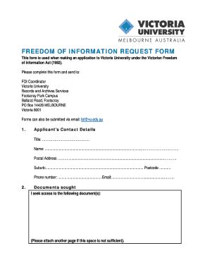 Fillable Online Vu Edu Bfreedomb Of Information Brequestb Form