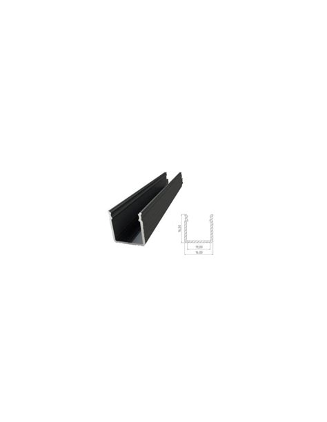 Comprar PERFIL ALUMINIO CANAL NEGRO TIPO U 13 16mm 2m DIFUSOR