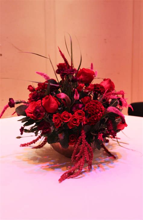 Victorian Style Arrangement Using Roses Celosia Cockscomb Amaranth