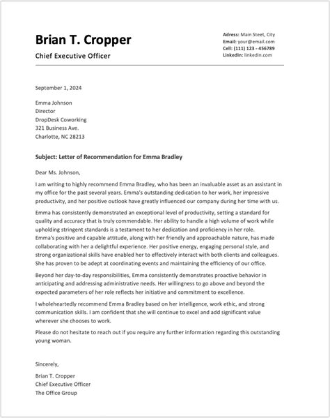 How To Write A Letter Of Recommendation Template Examples Resumeway