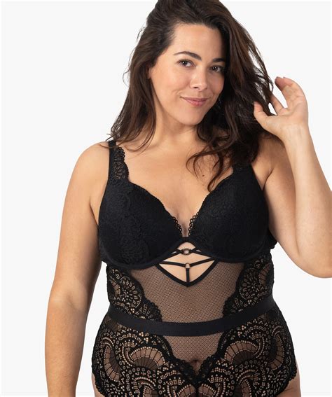 Gemo Grande Taille Body Femme Grande Taille En Dentelle Avec Armatures