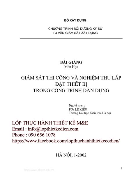 Giam Sat Thicong Va Nghiem Thu Lap Dat Thiet Bi B Xy D Ng Chng Tr