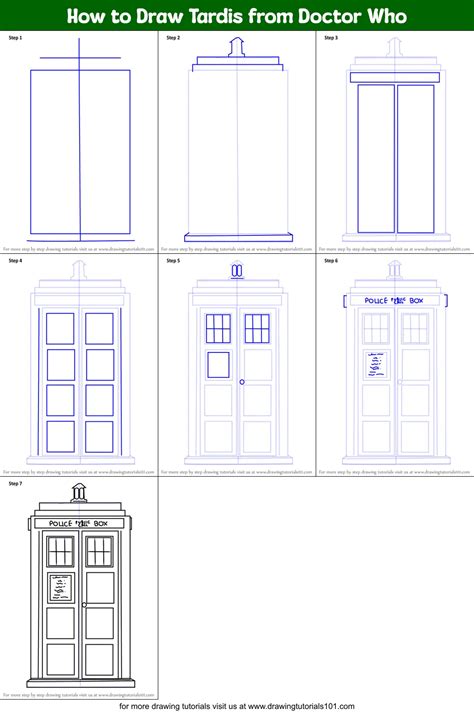 How To Draw Tardis From Doctor Who Printable Step By Step Drawing Sheet