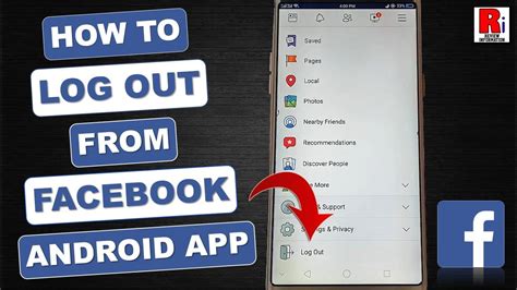 How To Log Out From Facebook Android App Youtube