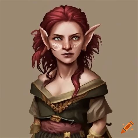 Illustration Of A Female Halfling Bard With A Feathered Hat On Craiyon