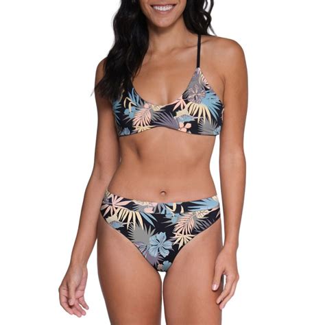 Salty Crew Tandem Reversible Bikini Set Black