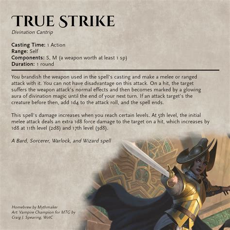 True Strike Revised Mythmaker S Grimoire UnearthedArcana D D