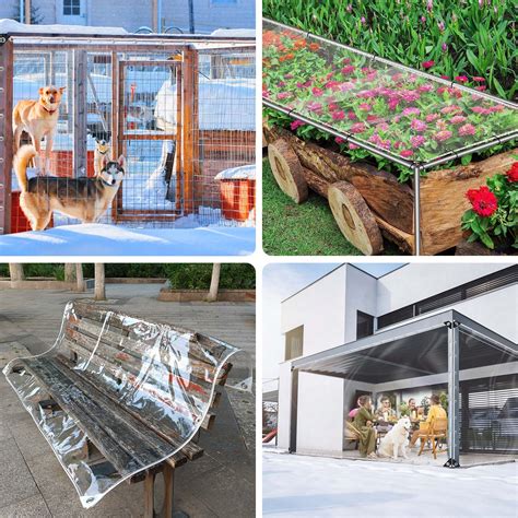 Transparent Vinyl Tarp Clear Tarp 8x10ft - 14Mil Thick Transparent PVC