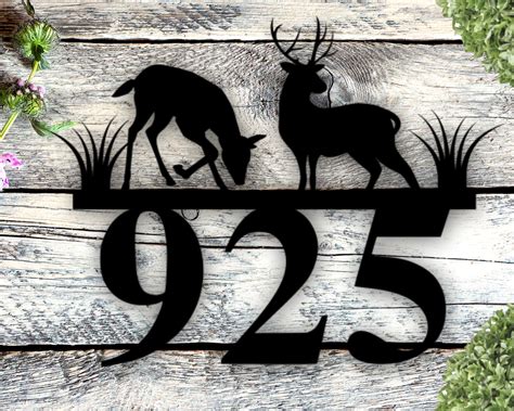 Custom Rustic Metal Address Sign Wilderness Sign - Metal House Number ...