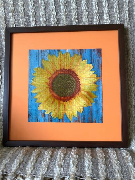 Completed Diamond Art, Framed Diamond Art, Shimmering Art, Sunflower ...