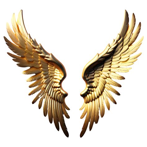 Gold Wings Isolated on Transparent Background. AI Generative 33861022 PNG