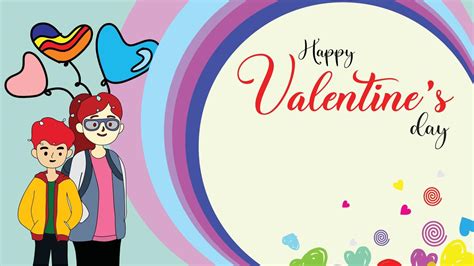 Valentine's day greeting cards with blank space areas and cartoon ...