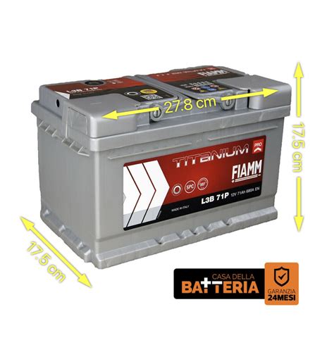 BATTERIA AUTO 71Ah FIAMM L3B 71P TITANIUM PRO 680A Cm 27 8x17 5x17 5