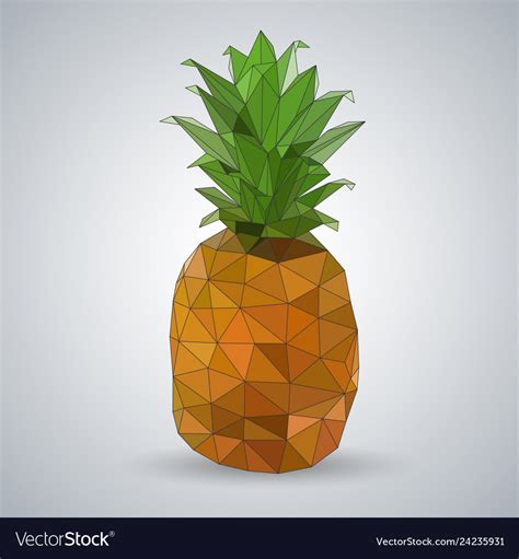 Hipster Geometric Polygonal Fruit Pineapple Vector Image