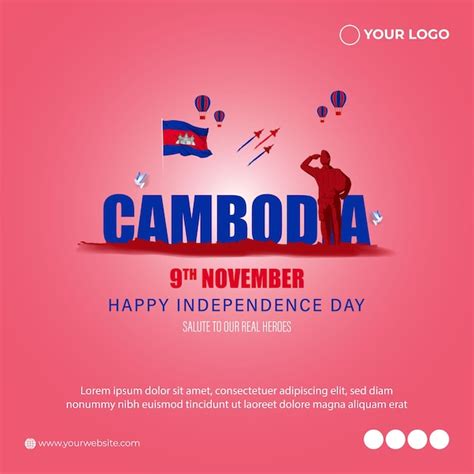 Ilustra O Em Vetor De Feliz Banner Do Dia Da Independ Ncia Do Camboja