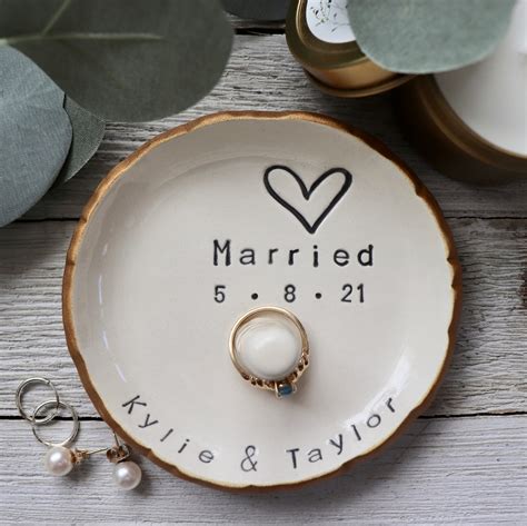 Personalized Ring Holder Custom Wedding Gift Handmade Pottery Wedding