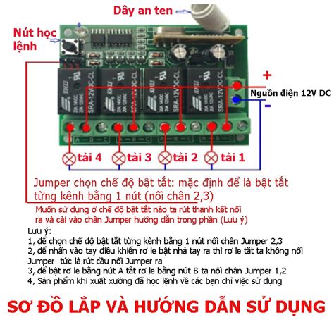 Công Tắc Điều Khiển Từ Xa 12V DC 4 Cổng 4 Kênh Điều Khiển 4 Thiết Bị