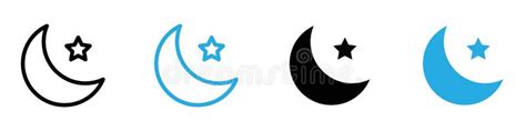 Islamic Crescent Moon and Star Icon Ideal for Religious and Cultural ...