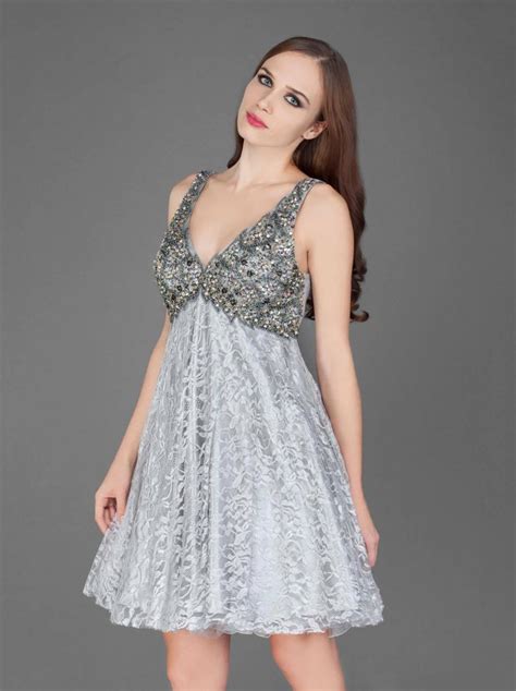 Style J8411 Halter Top Silver Cocktail Dresses Darius Gowns