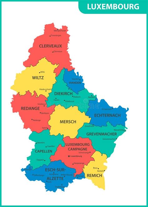 O Mapa Detalhado De Luxemburgo Regi Es Ou Estados E Cidades