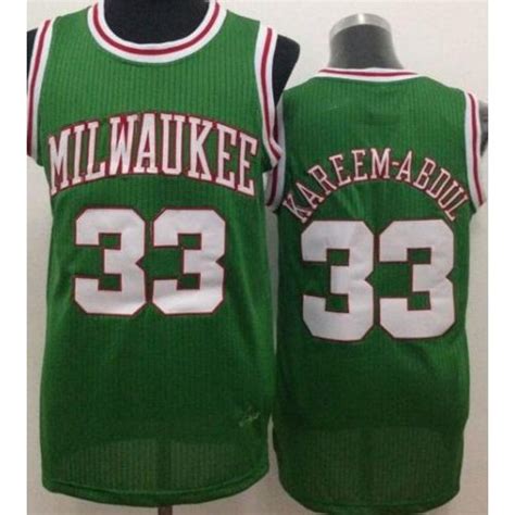 Milwaukee Bucks #33 Kareem Abdul-Jabbar Green Throwback Stitched NBA Jersey