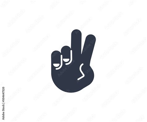 Victory Hand Gesture Emoticon. Vector Victory Hand Emoji Stock Vector ...