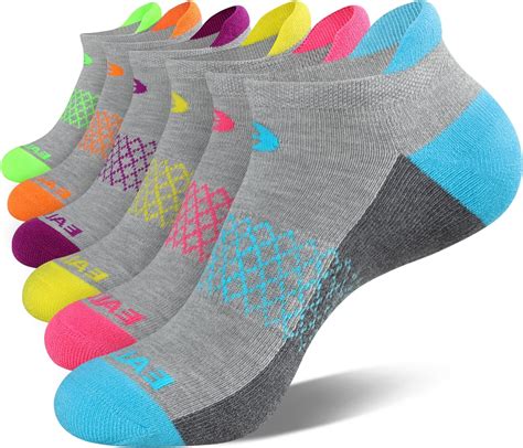 Eallco Womens Ankle Socks Pairs Running Athletic Cushioned Tab Socks