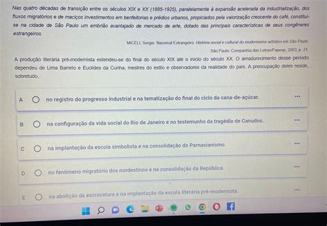 Poderia Me Ajudar Nessa Quest O N O Possuo Gabarito Explica