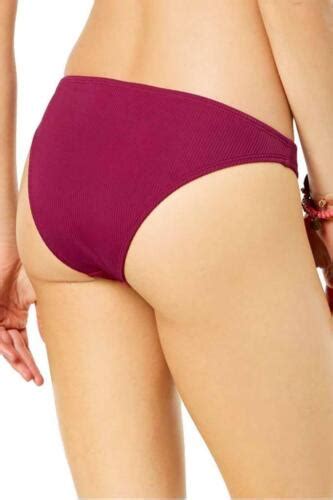 California Waves Juniors Wine Ribbed Bikini Bottoms Small For Sale